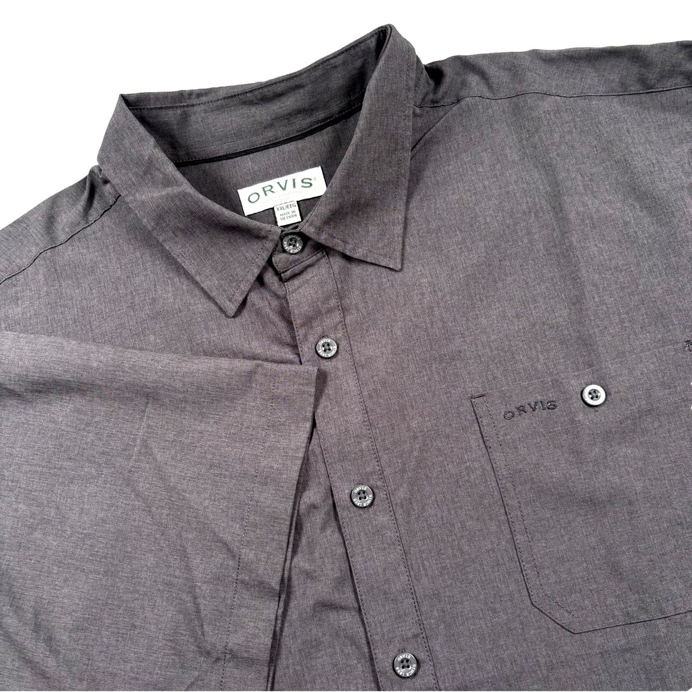 Orvis Classic Collection Men's 2XL Dark Gray Short Sleeve Button Up Shirt
